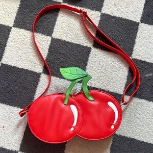 Cherry Shaped Red Crossbody Bag